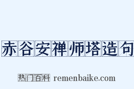赤谷安禅师塔造句是什么意思的图片